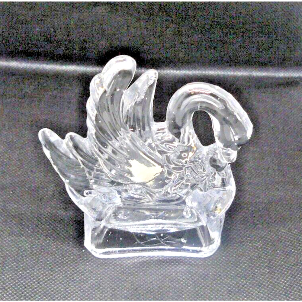 Crystal, Glass Swan with Floral Wreath, Sia Candle, Tealight Holder, Vintage
